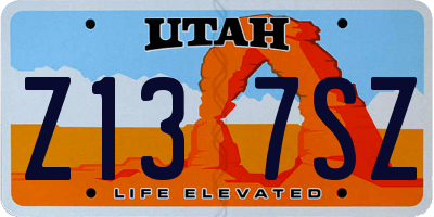 UT license plate Z137SZ