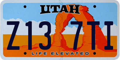 UT license plate Z137TI
