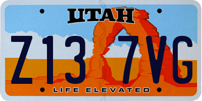 UT license plate Z137VG