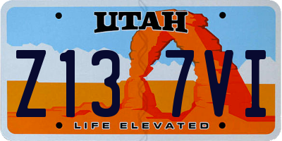 UT license plate Z137VI