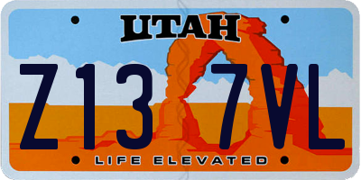 UT license plate Z137VL