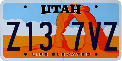 UT license plate Z137VZ