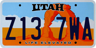 UT license plate Z137WA