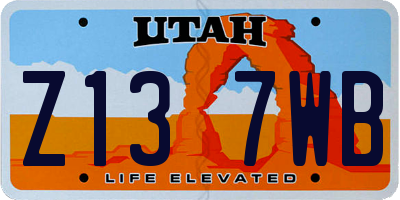UT license plate Z137WB