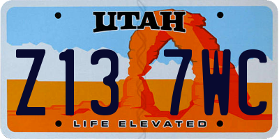UT license plate Z137WC