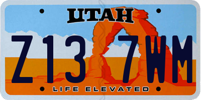 UT license plate Z137WM