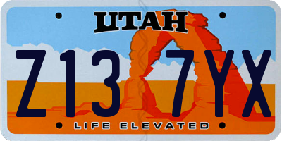 UT license plate Z137YX
