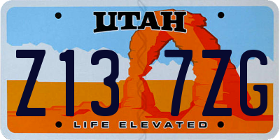 UT license plate Z137ZG