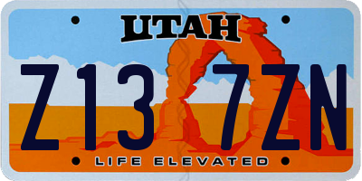 UT license plate Z137ZN