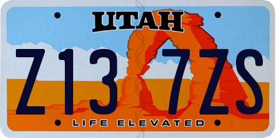 UT license plate Z137ZS