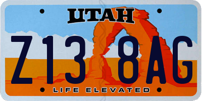 UT license plate Z138AG