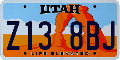 UT license plate Z138BJ