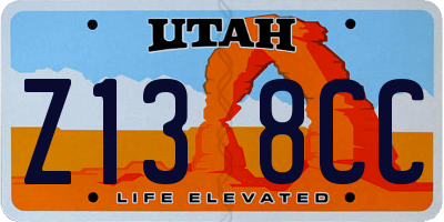 UT license plate Z138CC