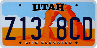 UT license plate Z138CD
