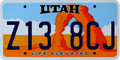 UT license plate Z138CJ