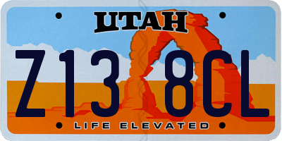 UT license plate Z138CL