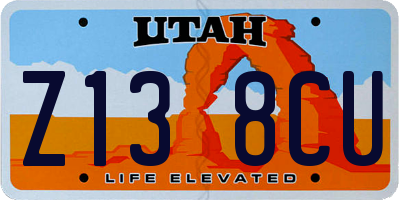 UT license plate Z138CU