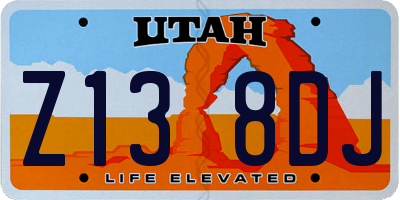 UT license plate Z138DJ