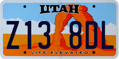 UT license plate Z138DL