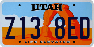 UT license plate Z138ED