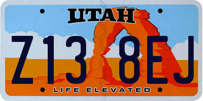 UT license plate Z138EJ
