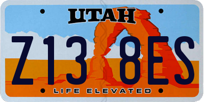 UT license plate Z138ES