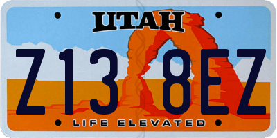 UT license plate Z138EZ