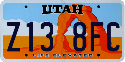 UT license plate Z138FC