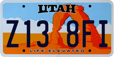 UT license plate Z138FI