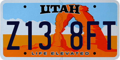 UT license plate Z138FT