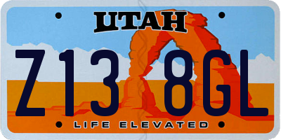 UT license plate Z138GL