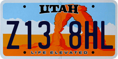UT license plate Z138HL