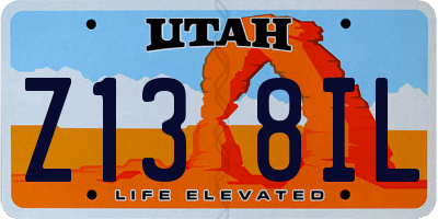 UT license plate Z138IL