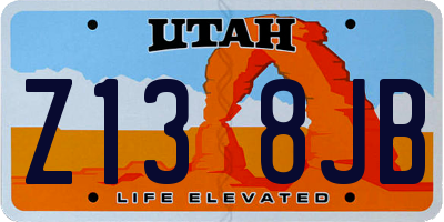UT license plate Z138JB