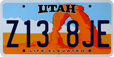 UT license plate Z138JE