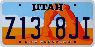 UT license plate Z138JI