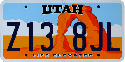 UT license plate Z138JL