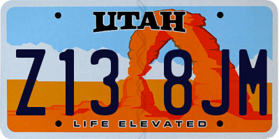 UT license plate Z138JM