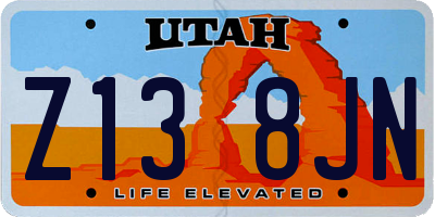 UT license plate Z138JN
