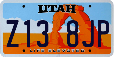 UT license plate Z138JP