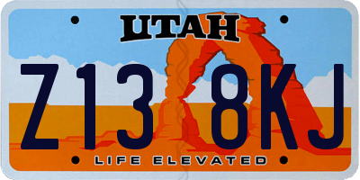 UT license plate Z138KJ