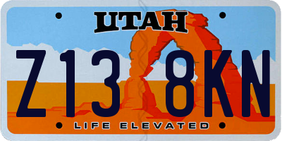 UT license plate Z138KN