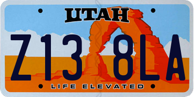 UT license plate Z138LA