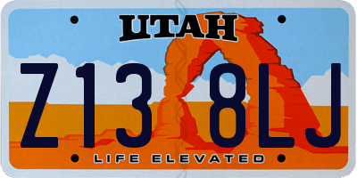 UT license plate Z138LJ