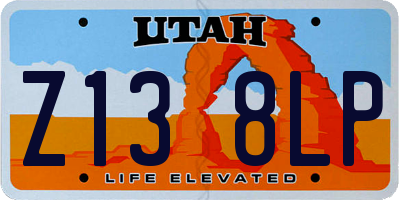 UT license plate Z138LP