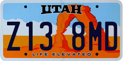 UT license plate Z138MD