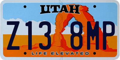UT license plate Z138MP