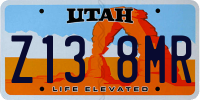 UT license plate Z138MR