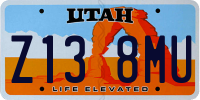 UT license plate Z138MU