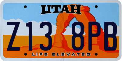 UT license plate Z138PB